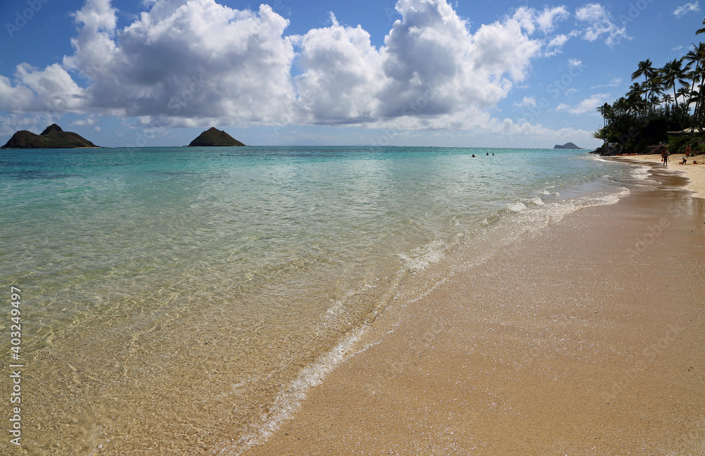 Landscape with Lanikai beach - Oahu, Hawaii