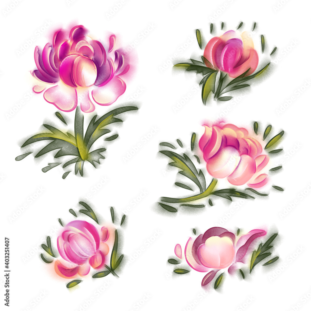 Flowers isolated on a white background Flowers isolated on a white background