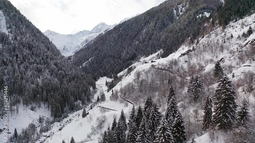 Aerial 4K - Val Corta, Tartano Valley in Valtellina, Italy photo