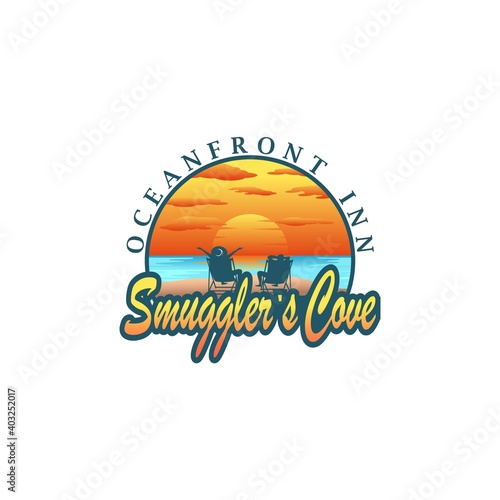 sunset logo design vector