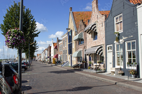 Boulevard new harbor zierikzee with characteristic homes
