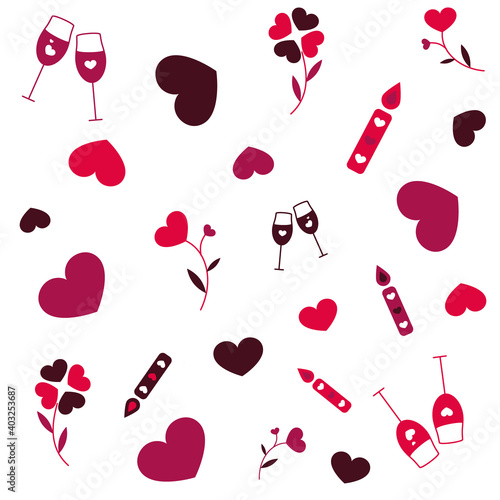 Romantic seamless pattern valentine's day (ID: 403253687)