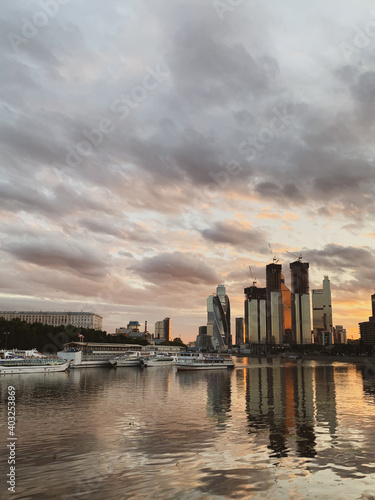 Moscow City and Moscow River