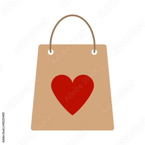 Shopping Bag With Heart Icon