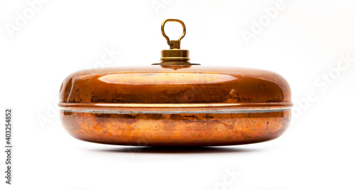 Alte antike Wärmeflasche aus Kupfer