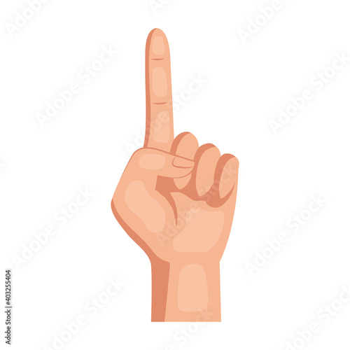 hand human index symbol up signal icon vector illustration design