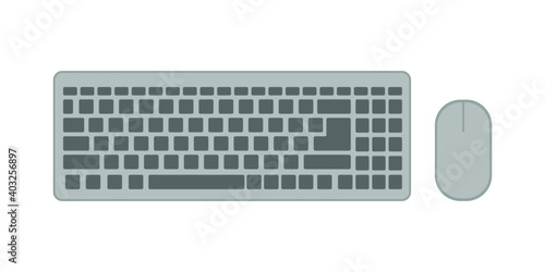 Modern Keyboard and mouse isolated on a white background Flat style illustration