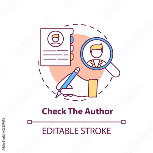 Obraz na plátne Checking author concept icon
