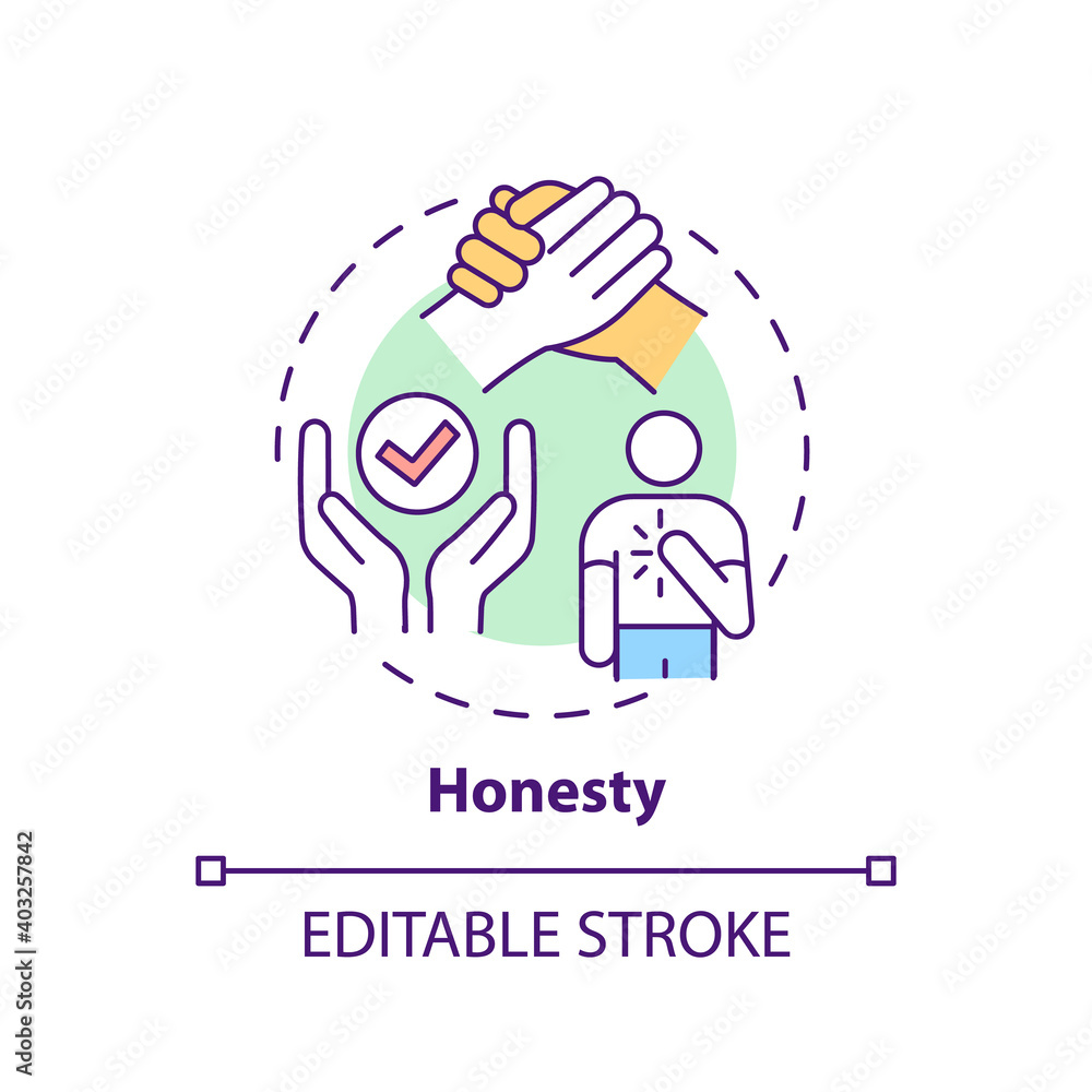 Honesty concept icon. Journalistic ethics standards idea thin line