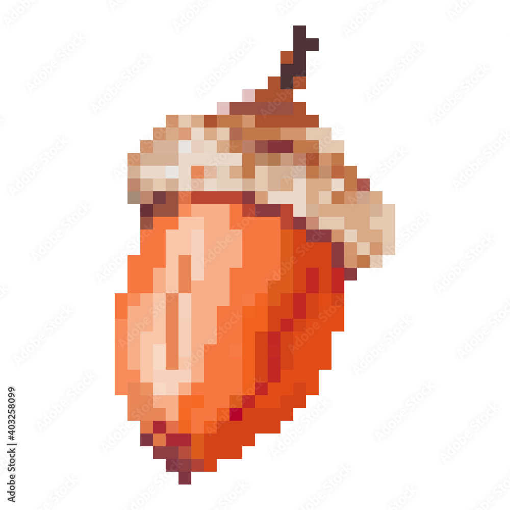 Pixel acorn. Pixel art 8 bit