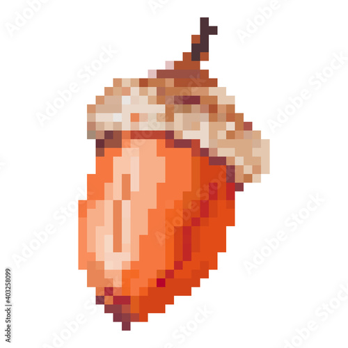 Pixel acorn. Pixel art 8 bit