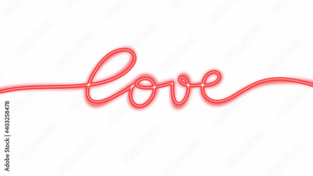 Love neon isolated on white background Love neon isolated on white background