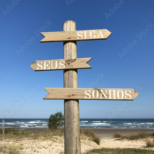 sign on the beach