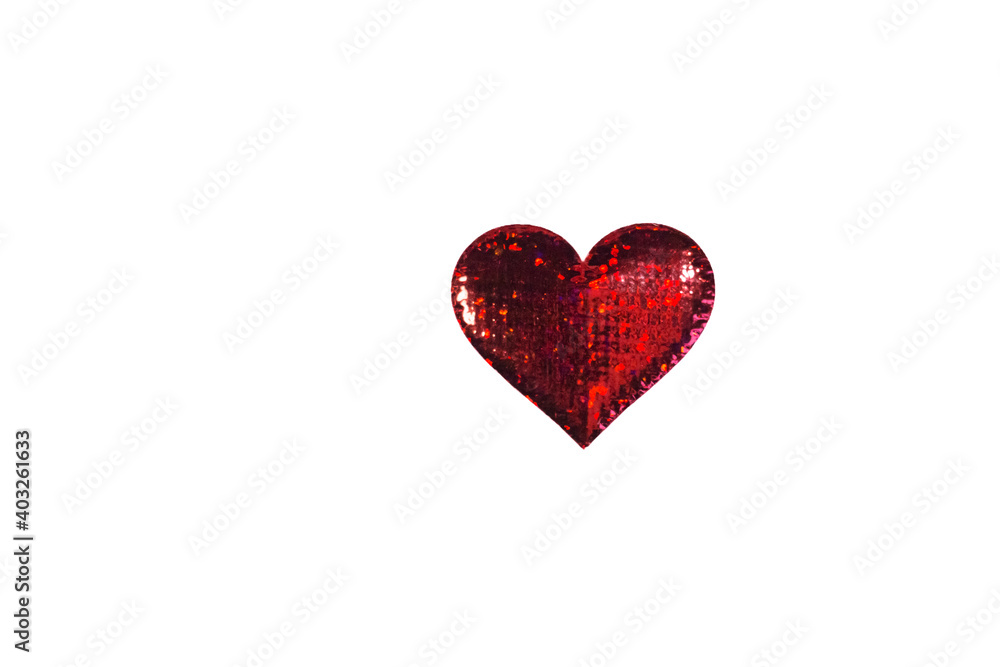 A shiny red heart isolated on a white background. Valentine's Day. A shiny red heart isolated on a white background. Valentine's Day.