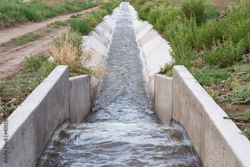 Irrigation Ditch With A Flow Measurement Structure