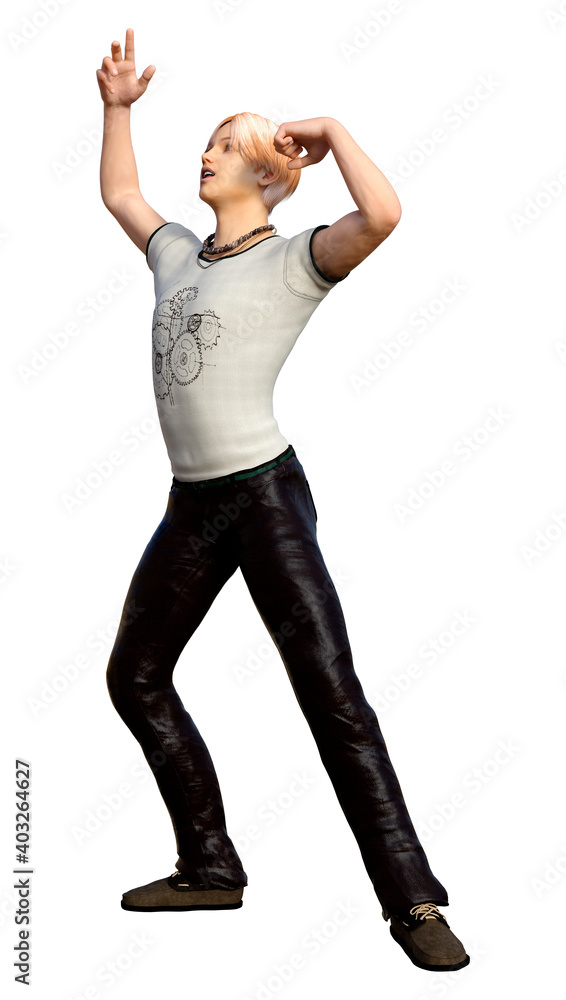 3D Rendering Teenager Boy on White 3D Rendering Teenager Boy on White