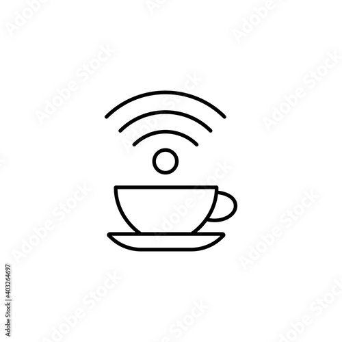 cafe wifi icon element of restaurant icon for mobile concept and web apps. Thin line cafe wifi icon can be used for web and mobile. Premium icon on white background