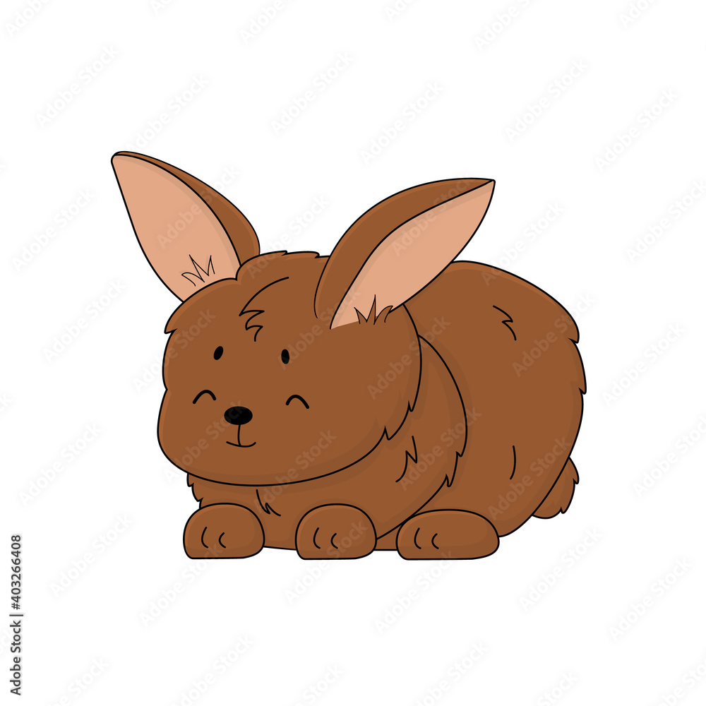 Fluffy bunny is happy, rabbit is on the floor, eyes are closed, animal is smiling Fluffy bunny is happy, rabbit is on the floor, eyes are closed, animal is smiling