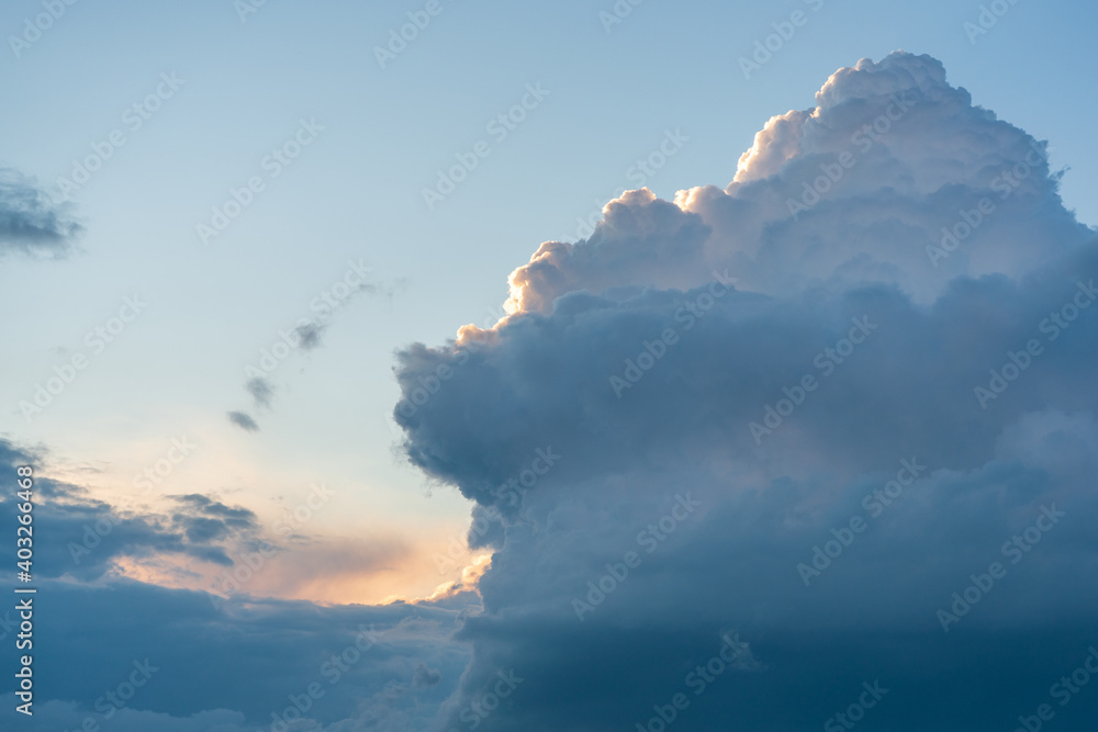 cloud formation at sunset in summer