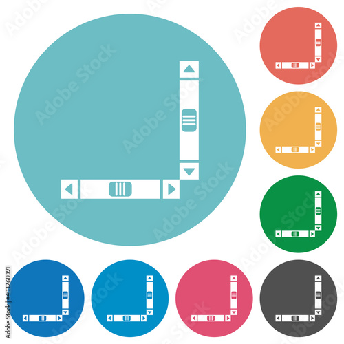 Vertical and horizontal scroll bars flat round icons