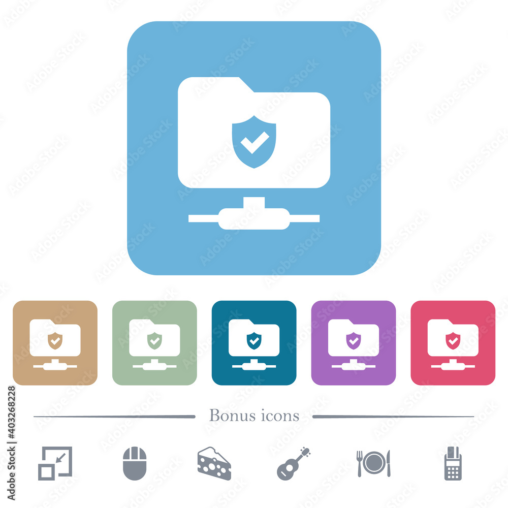 Protected FTP flat icons on color rounded square backgrounds Protected FTP flat icons on color rounded square backgrounds