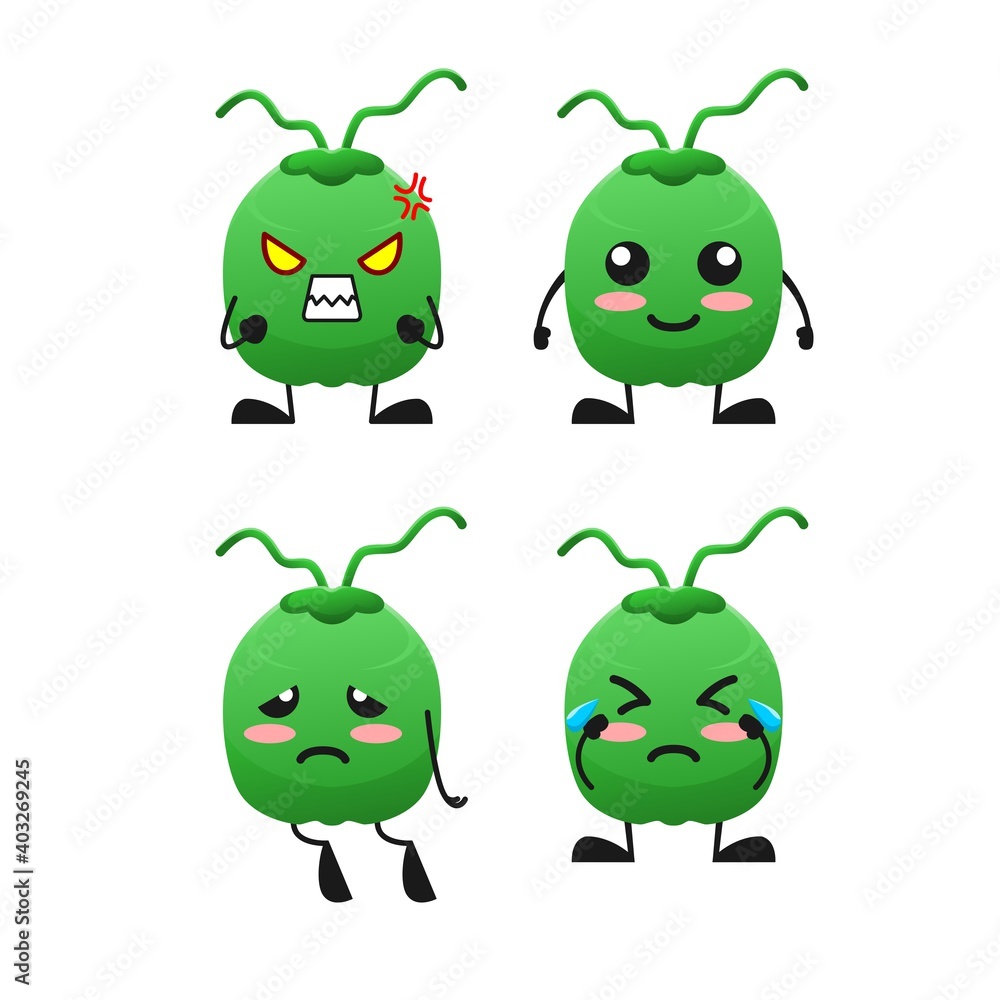 vector illustration of cute coconut fruit expression theme bundle set. cute coconut fruit Concept White Isolated. Flat Cartoon Style Suitable for Landing Page, Banner, flyer, Sticker. vector illustration of cute coconut fruit expression theme bundle set. cute coconut fruit Concept White Isolated. Flat Cartoon Style Suitable for Landing Page, Banner, flyer, Sticker.