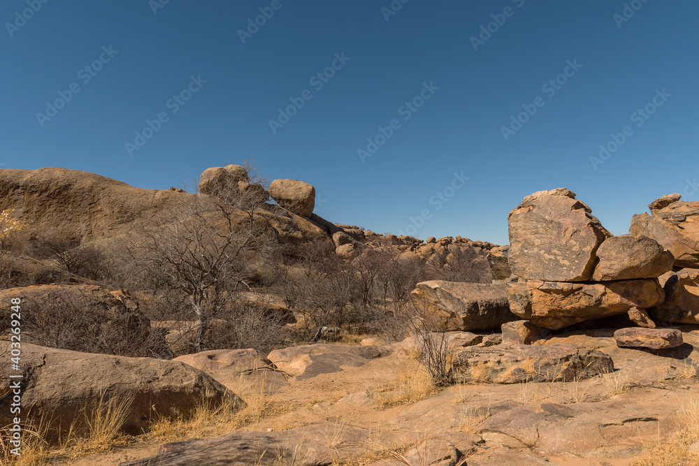 massive granite rock formation in the Erongo Mountains, Namibia massive granite rock formation in the Erongo Mountains, Namibia