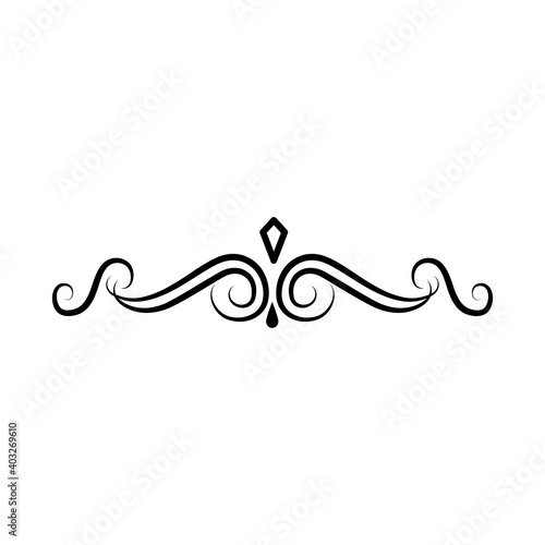 decorative swirl element icon, line style