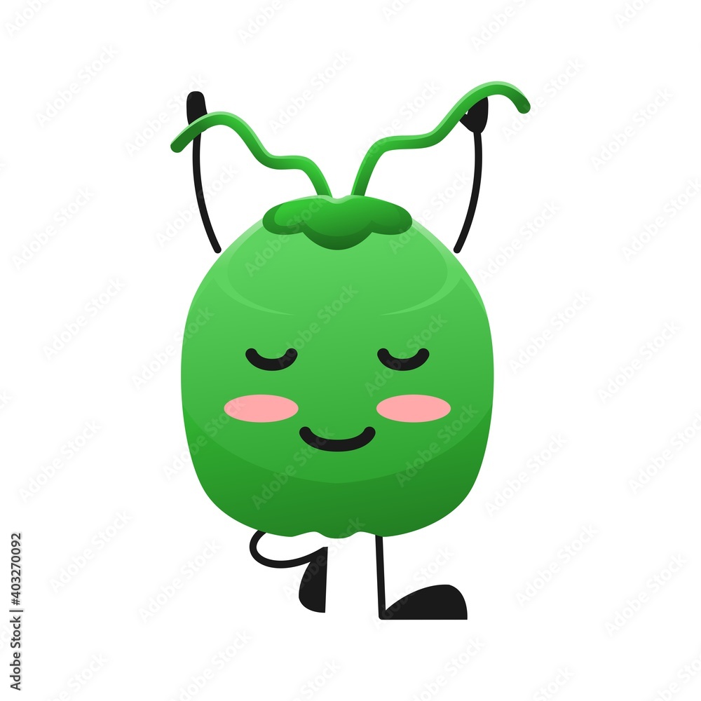 vector illustration of cute coconut fruit meditation or character hands up. cute coconut fruit Concept White Isolated. Flat Cartoon Style Suitable for Landing Page, Banner, Flyer, Sticker. vector illustration of cute coconut fruit meditation or character hands up. cute coconut fruit Concept White Isolated. Flat Cartoon Style Suitable for Landing Page, Banner, Flyer, Sticker.