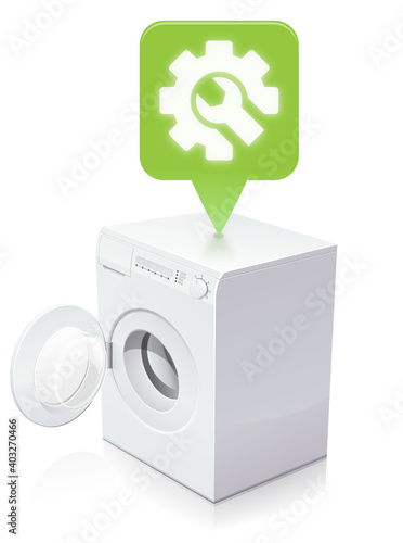 Machine à laver avec un bon indice de réparabilité 
 vert clair (reflet)