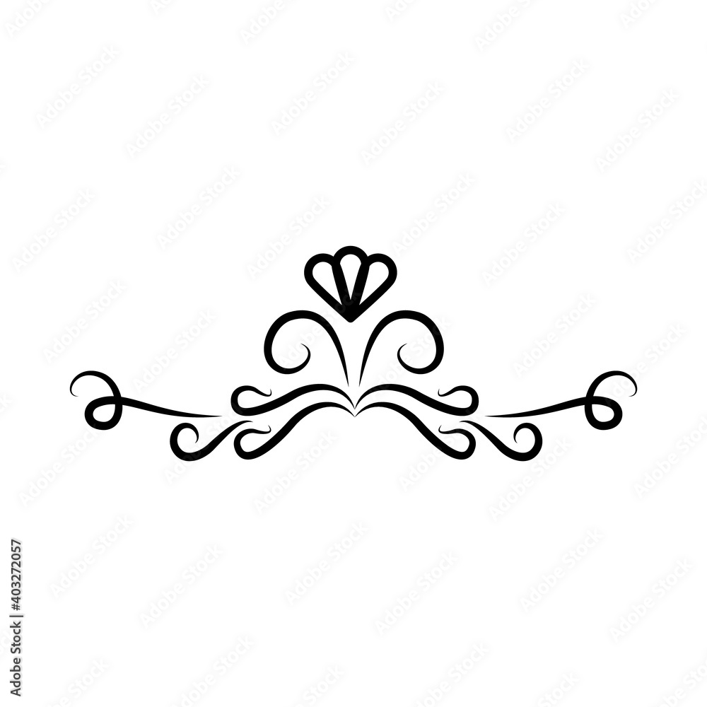 icon of vintage swirl decoration, line style