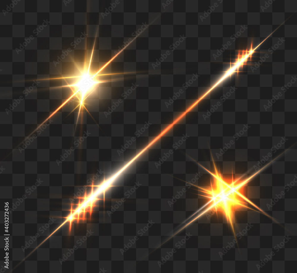 Yellow glowing light burst explosion with transparent. Vector illustration for cool effect decoration with ray sparkles. Bright star. Transparent shine gradient glitter, bright flare. Glare texture.