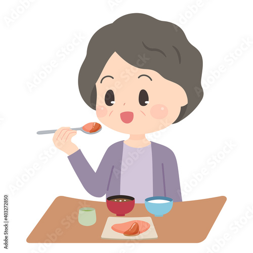 自己摂取_ソフト食_スプーン_座位