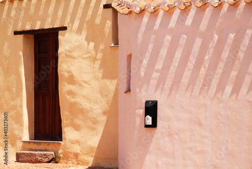 Tratalias, Sardinia, Italy - July 2011, medieval village, color houses