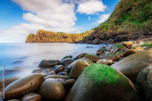 Long exposure seascape, Capelas, Azores, Portugal photo