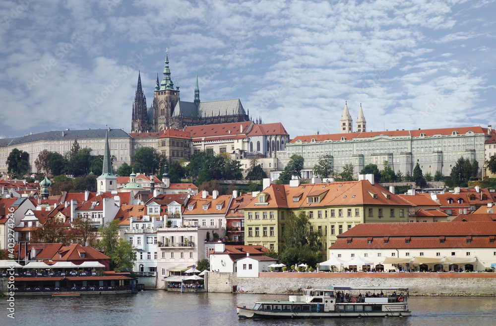 View of Prague across the Vltava river