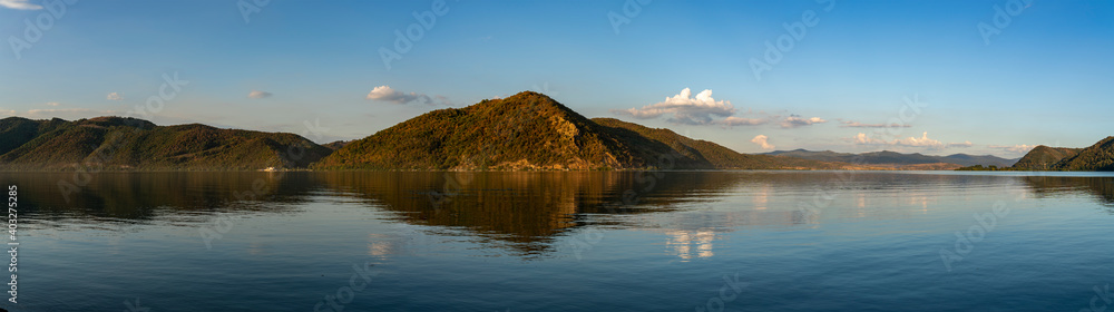 Danube gorge in Djerdap on the Serbian-Romanian border