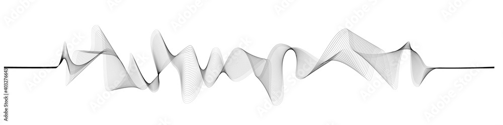 abstract vector wave melody lines on white background	
