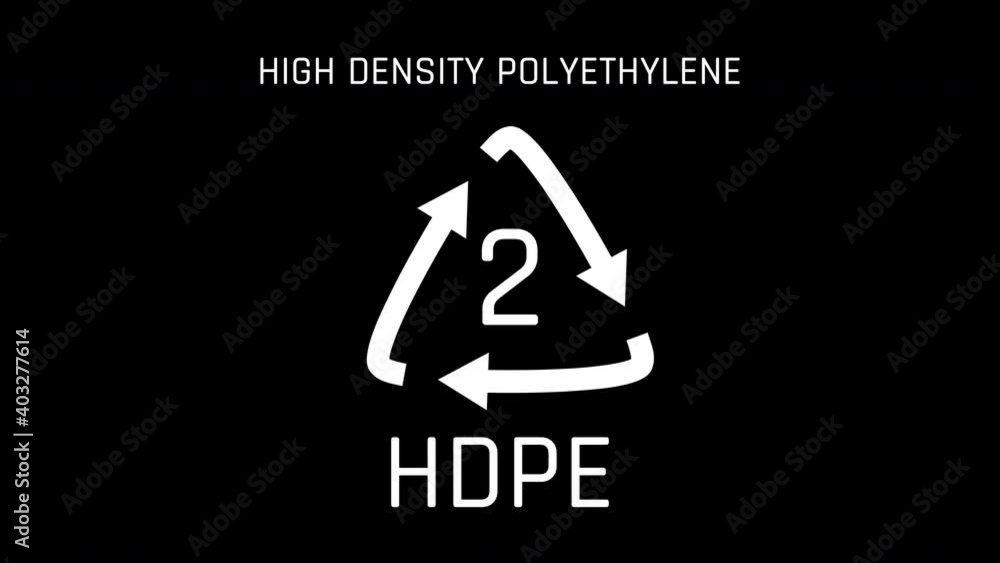 High density polyethylene or HDPE or polyethylene high density PEHD Symbol or Sign or number 2 plastics Animation Seamless Loop High density polyethylene or HDPE or polyethylene high density PEHD Symbol or Sign or number 2 plastics Animation Seamless Loop