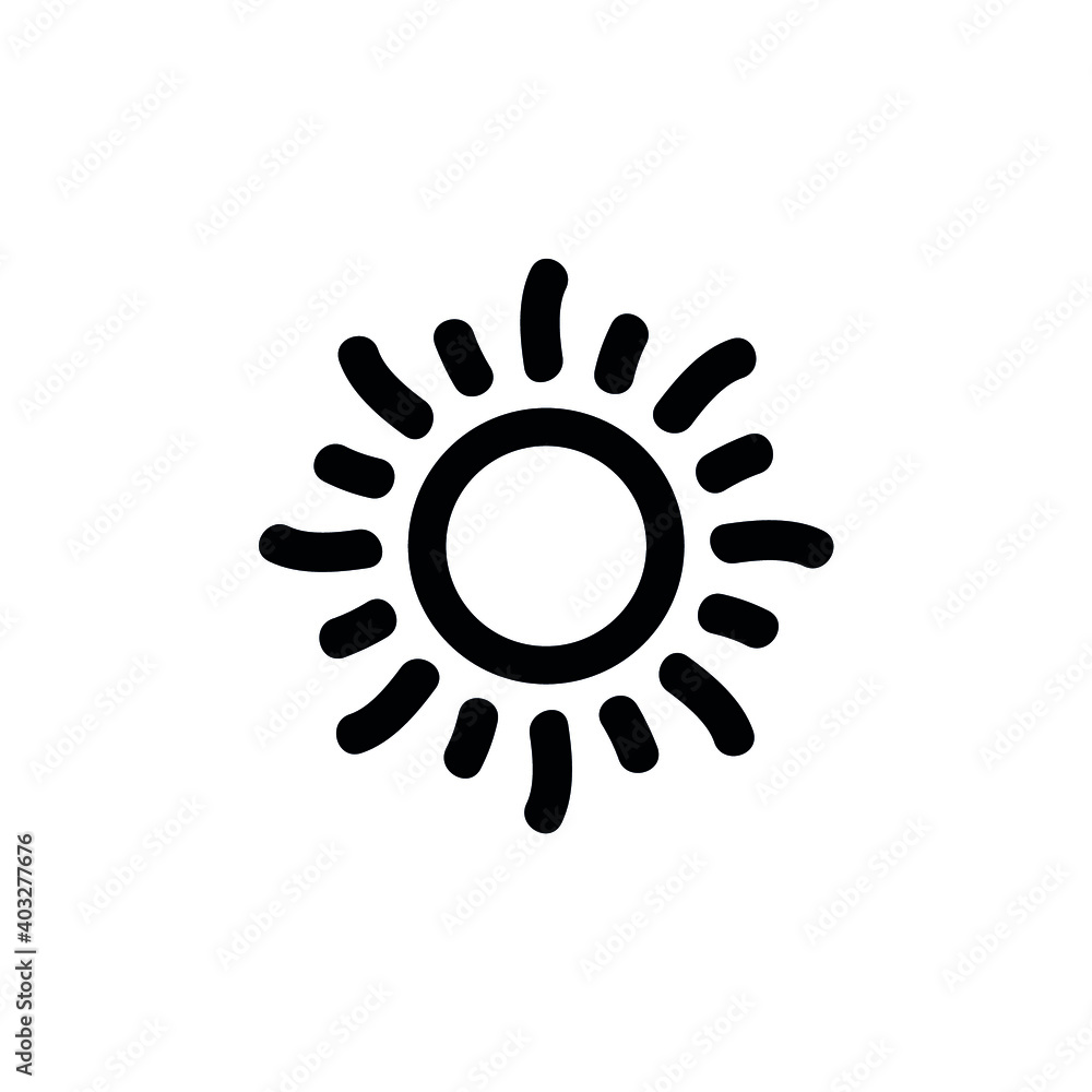 Vector set icons of sun. Vector emblems of sun.