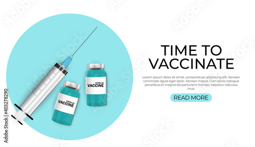 Time to vaccinate 2021 concept.Coronavirus vaccination concept. Vector Illustration EPS10