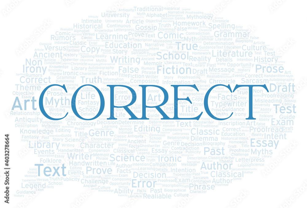 Fototapeta premium Correct typography word cloud create with the text only