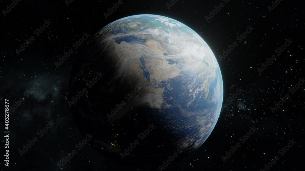 Earth planet from space front view in 4k footage Earth planet from space front view in 4k footage