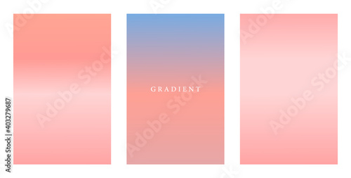 Modern beautiful colorful gradient background set with text  color palette  lovely landscape  abstract banner  trendy collection  bright and elegant gradients  vector illustration