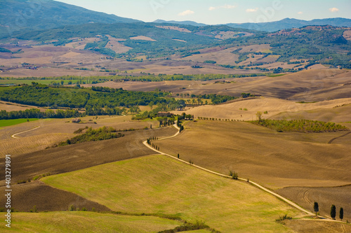 Wallpaper Mural The late summer landscape around Pienza in Val d'Orcia, Siena Province, Tuscany, Italy
 Torontodigital.ca