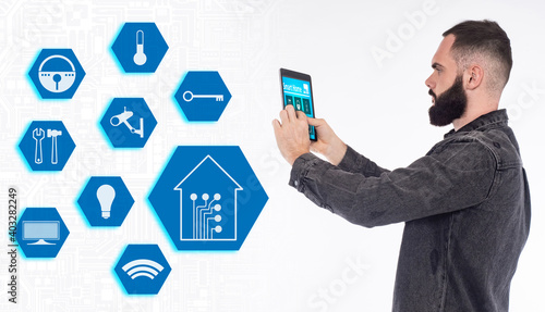 A man remotely controls the...