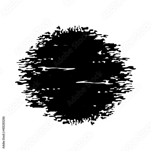 circular grunge brush stroke, vector illustration