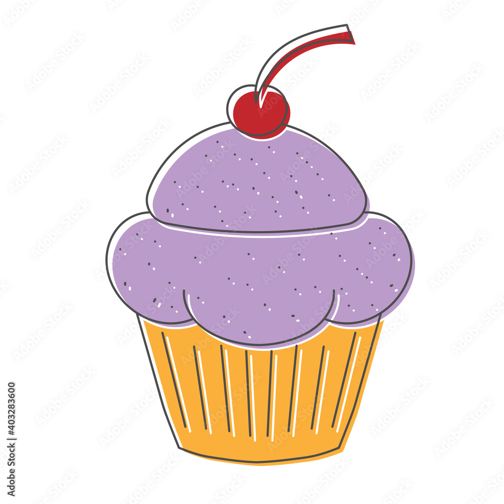 cupcakes hand drawn design vector illustration