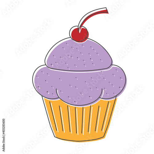 cupcakes hand drawn design vector illustration