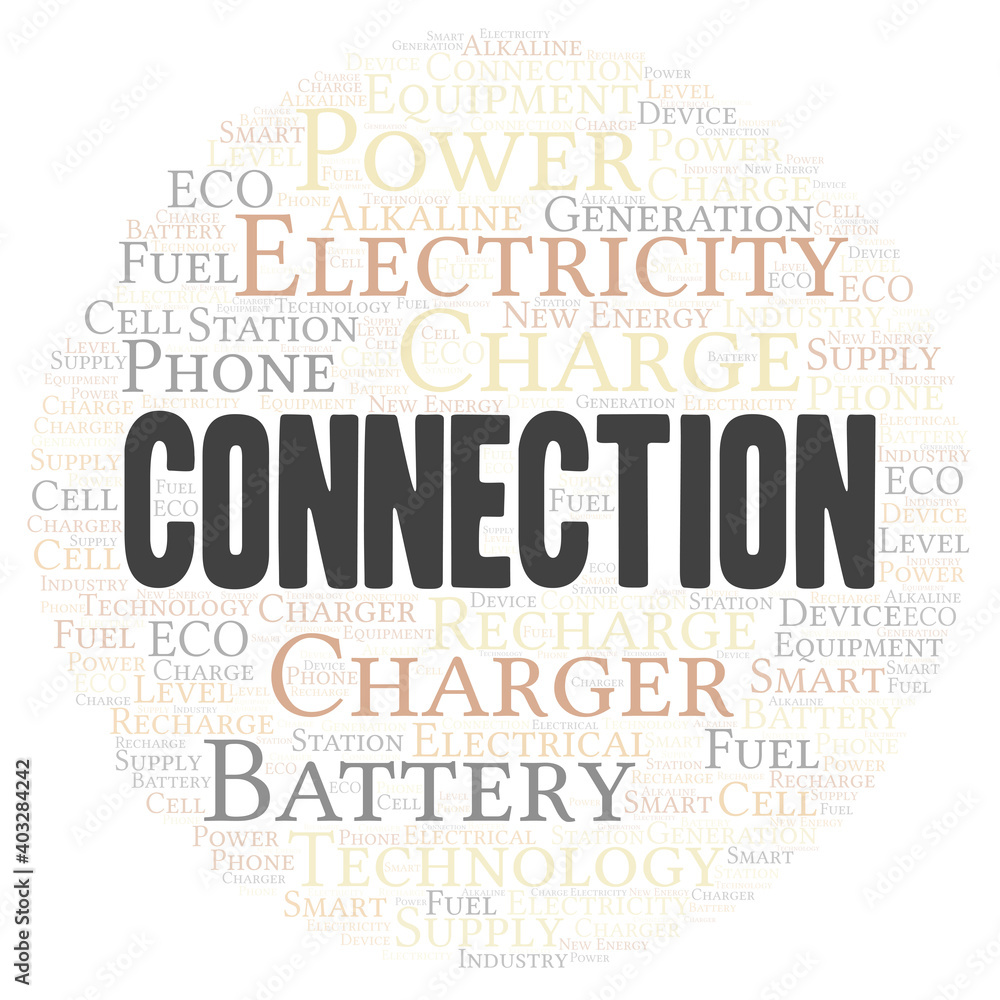 Fototapeta premium Connection typography word cloud create with the text only.